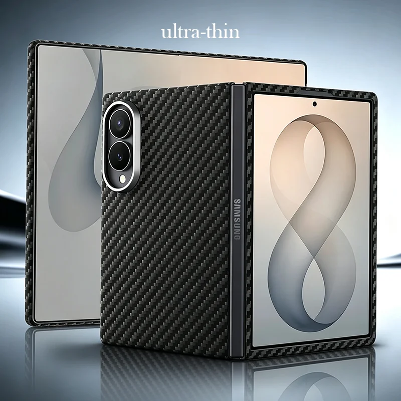MEMUMI Carbon Fibre Case For Samsung Z Fold 8 Front Frame Protection Back Cover Shell