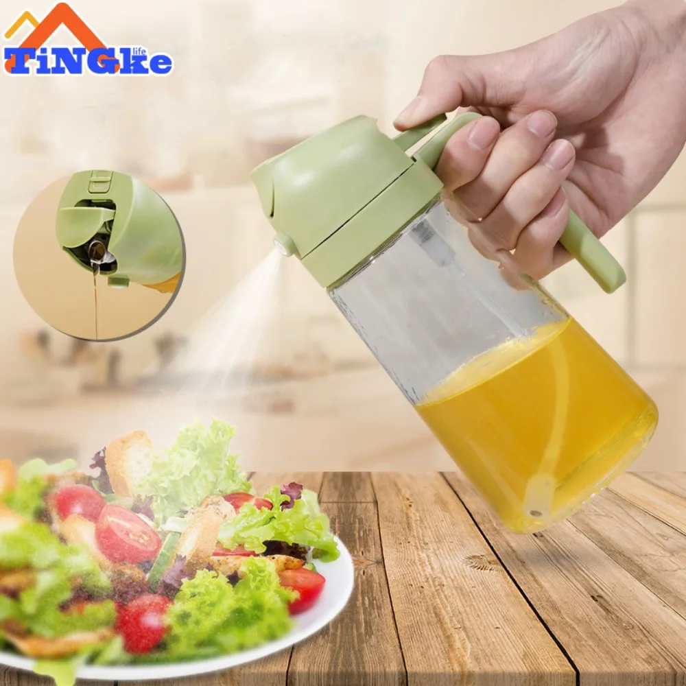 2in1 Oil Spray Bottle Multifunction Oil Bottle For Cooking Jar Cruet BBQ Roasting Picnic Olive Oil Sprayer Mister Kitchen Tools