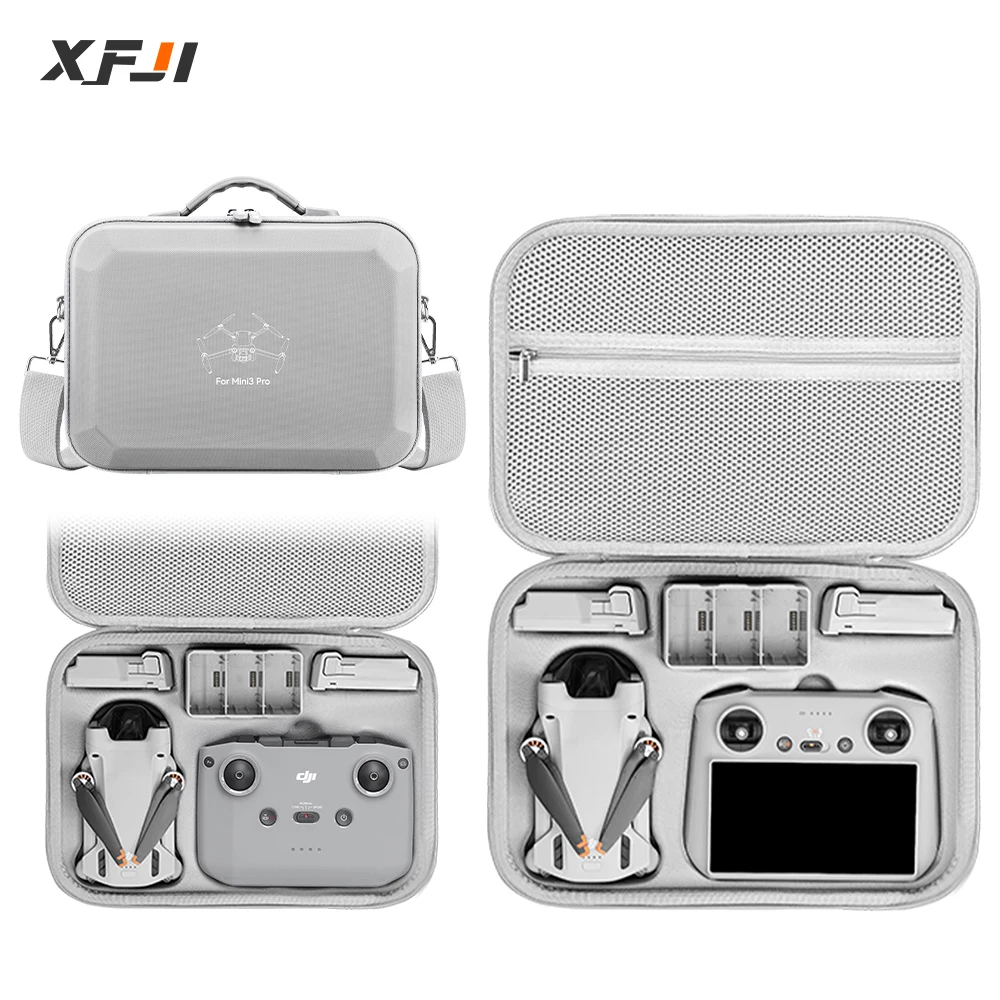 For DJI Mini 3/Mini 3 Pro Portable Storage Bags Hard Shell Carrying Case Drone Accessories PU Leather Waterproof Shoulder Bag