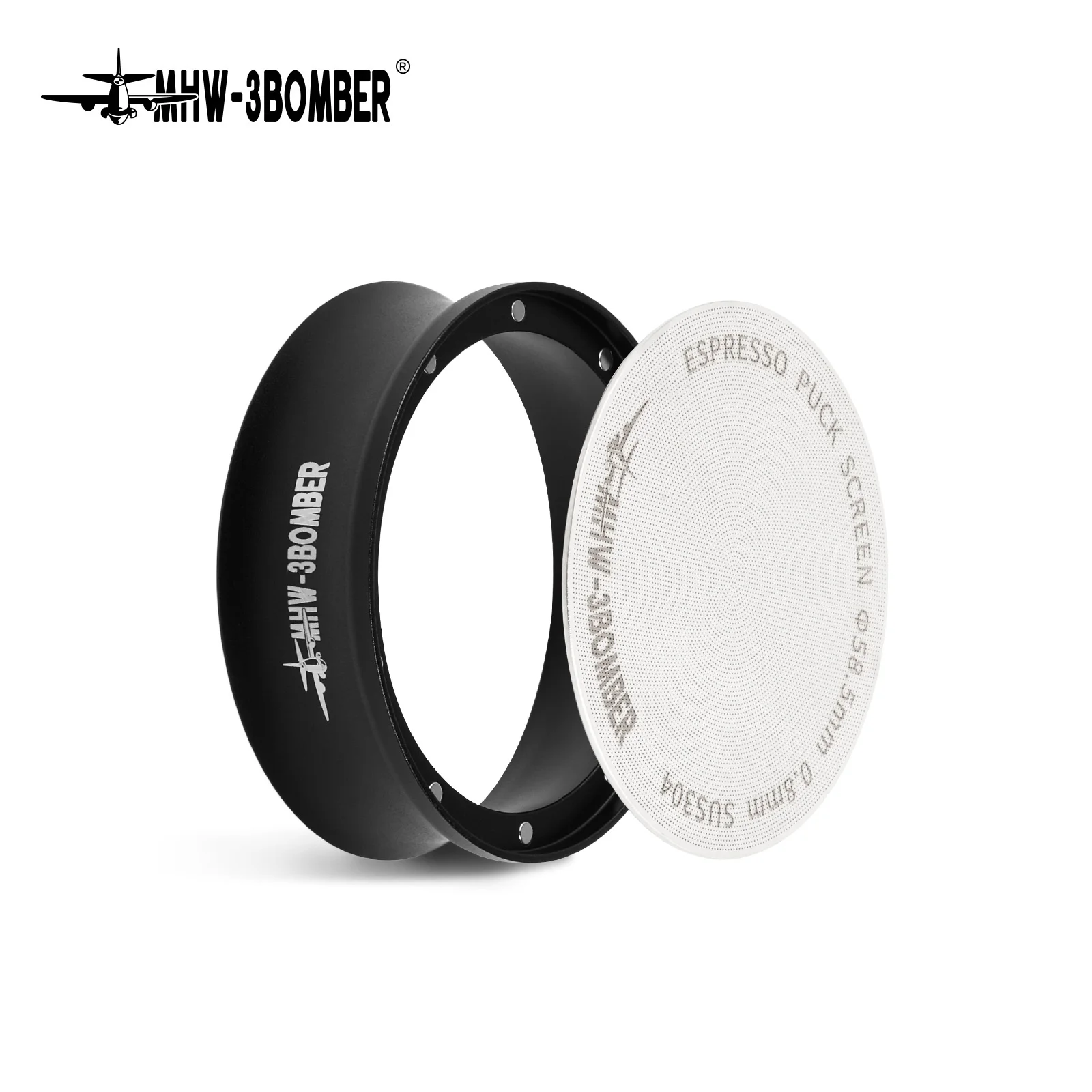 

MHW-3BOMBER Magnetic Dosing Funnel with Puck Screen 51/53/58mm Universal Dosing Ring Espresso Machine Portafilter Accessories