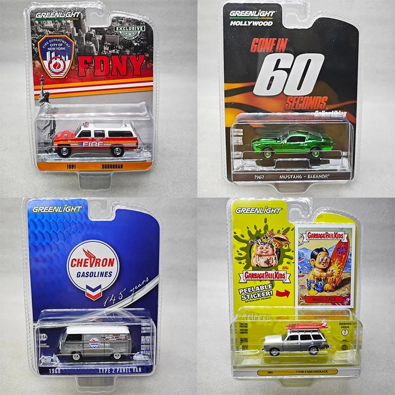 

Greenlight 1:64 Suburban Fire Truck Mustang Eleanor Movie Speed 60 Seconds Van T3 Squareback Alloy Die Casting Model