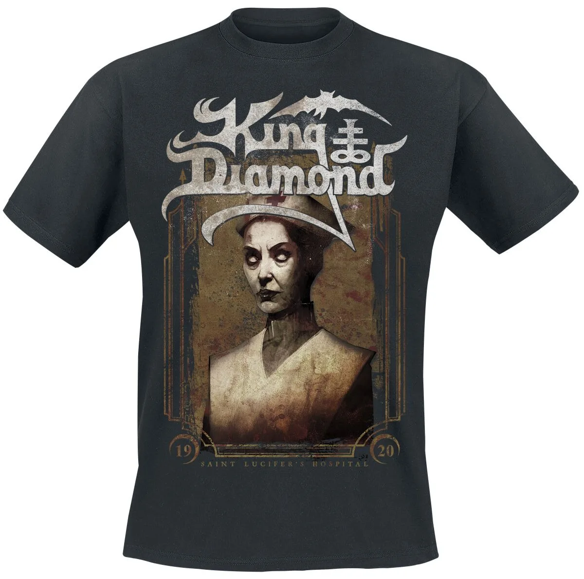 

King Diamond Band Logo T-Shirt Men's Gothic Metal Graphic Tee with Hospital Print Casual Streetwear Top