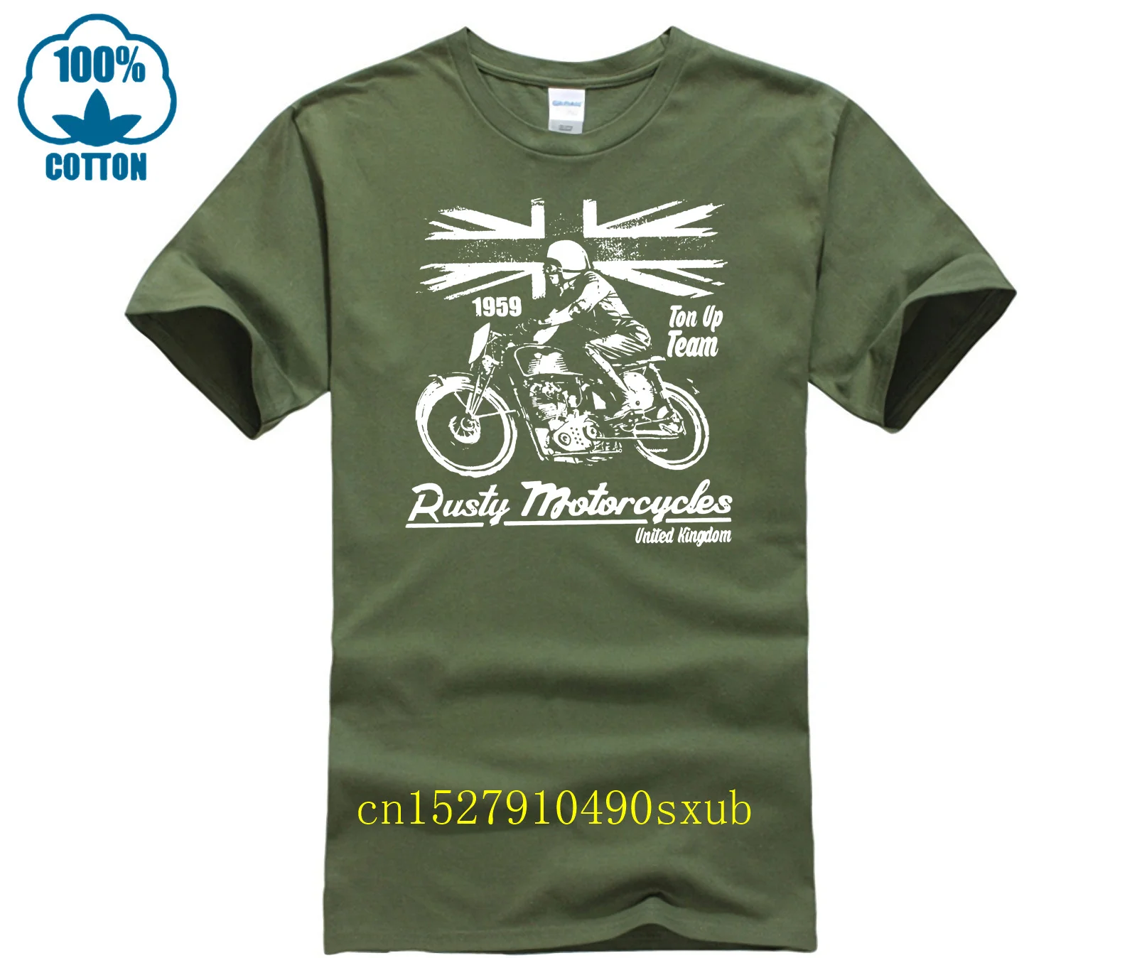 Biker T-Shirt Cafe Racer Rusty Motorcycle BSA Ace Cafe London