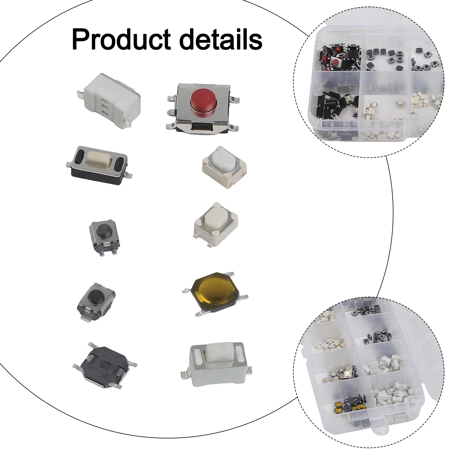 250 Pieces Touch On Off Micro\ Switch Set Plastic Tactile Buttons 3x6x4.3mm 4x4x0.8mm For Auto Key Game Console Repair