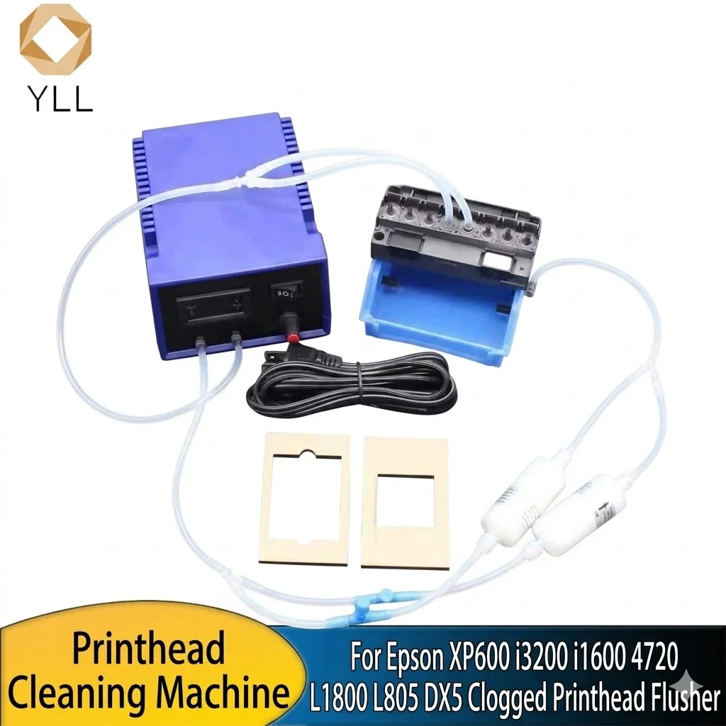 DTF Printhead Cleaner Washer Flush Machine Kit For Epson L1800 L805 1390 XP600 i3200 DX5 DX7 Print Head Unclog