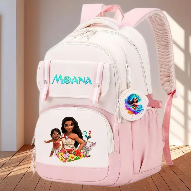 

Рюкзак Моана, популярная детская школьная сумка для подростков, большая вместительная модная студенческая сумка для книг, дорожный рюкзак для девочек, подарок с портмоне