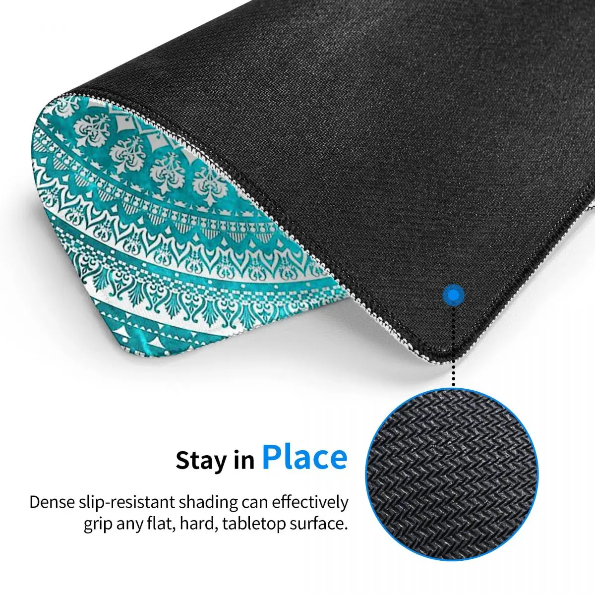 Mandala Turquoise tapis de souris clavier d'ordinateur tapis de souris Gamer PC tapis de bureau accessoires de bureau tapis de Table