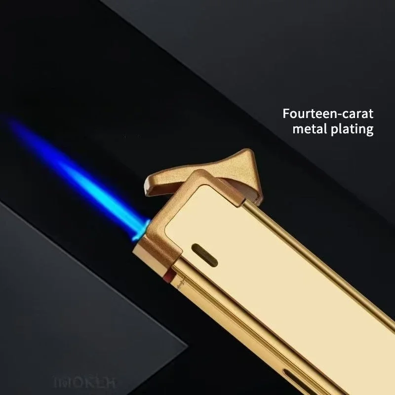 Laser Engraving Customized Advertising LOGO High-end Durable Lighter Hot-selling Windproof Torch Jet Inflatable Lighter