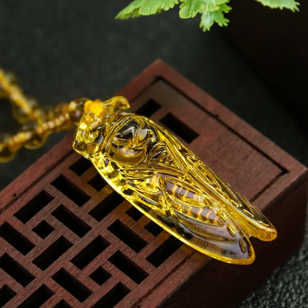 Натуральный цитрин, резное ожерелье Цикады, цепочка для свитера, цепочка для пальто, аксессуары, благоприятный амулет, подвеска-транзит, автомобильное украшение мира Натуральный цитрин, резное ожерелье Цикады, цепочка для свитера, цепочка для пальто, аксессуары, благоприятный амулет, подвеска-транзит, автомобильное украшение мира
