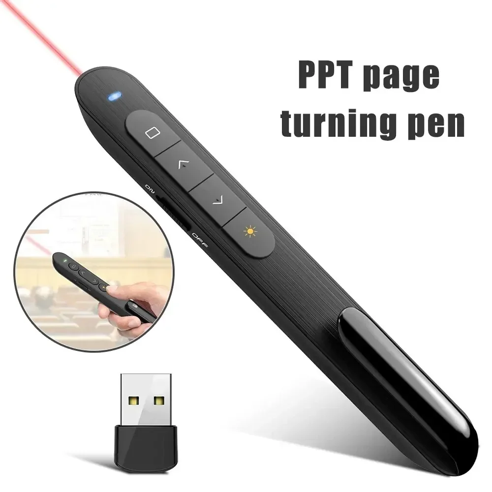 Control remoto multifuncional Flip Pen carga láser pluma vista enseñanza demostración negocio PPT habla luz roja