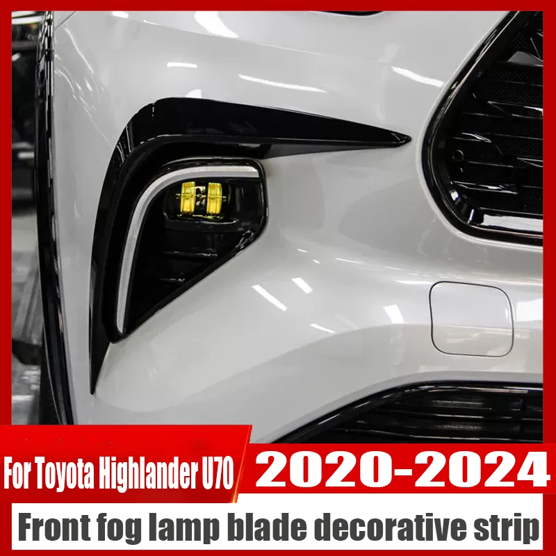 

For Toyota Highlander U70 2020 2021 2022 2023 2024 Automobile modification Front fog lamp blade decorative strip