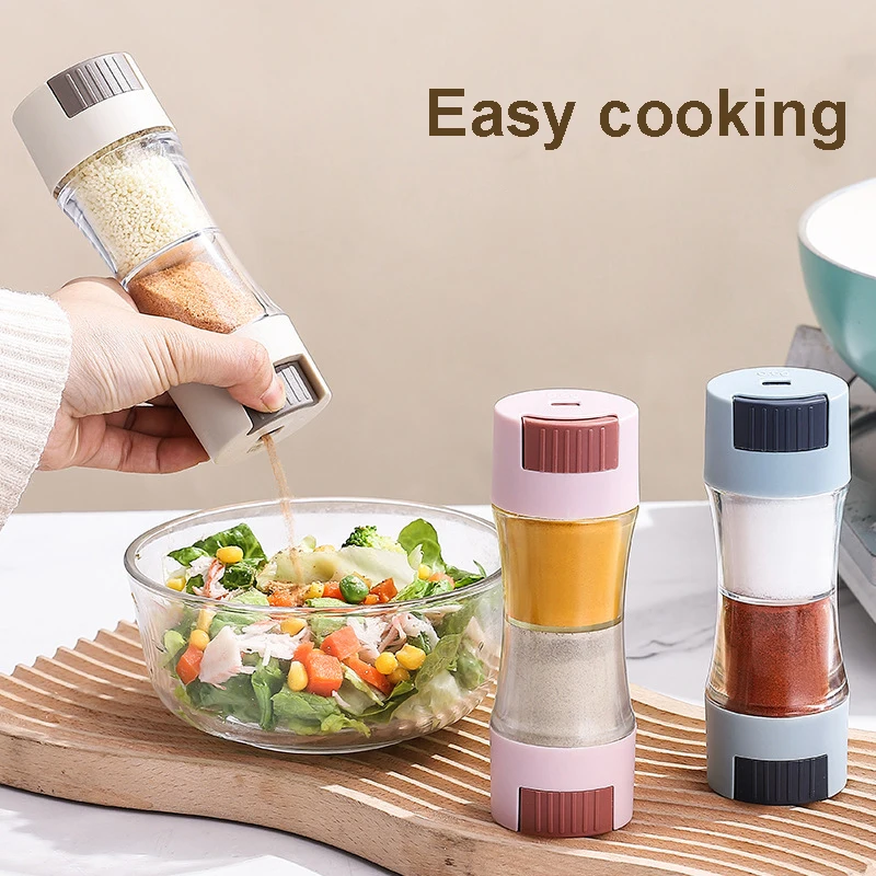 Salt Shaker Pepper Shaker With Pour Holes Double Head Spic Jar For Dining Table Seasoning Spice Organizer Items For Home Hotels