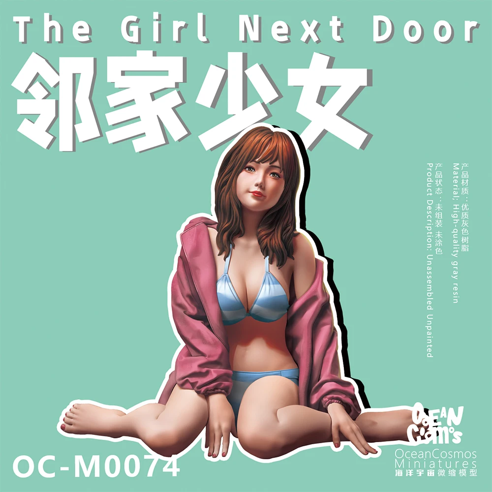 OceanCosmos-miniaturas originales de la chica al lado, 1/35 1/12, chica Sexy, kit de modelo de resina sin pintar, figura GK