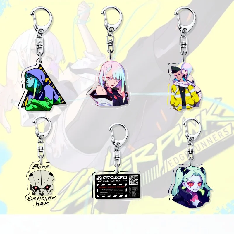 Cyberpunk Edgerunners Lucy Lucyna Kushinada Rebecca Acryl Schlüsselanhänger Schmuck Geschenke Taschenanhänger Schlüsselanhänger Kreativer Schlüsselanhänger Anhänger