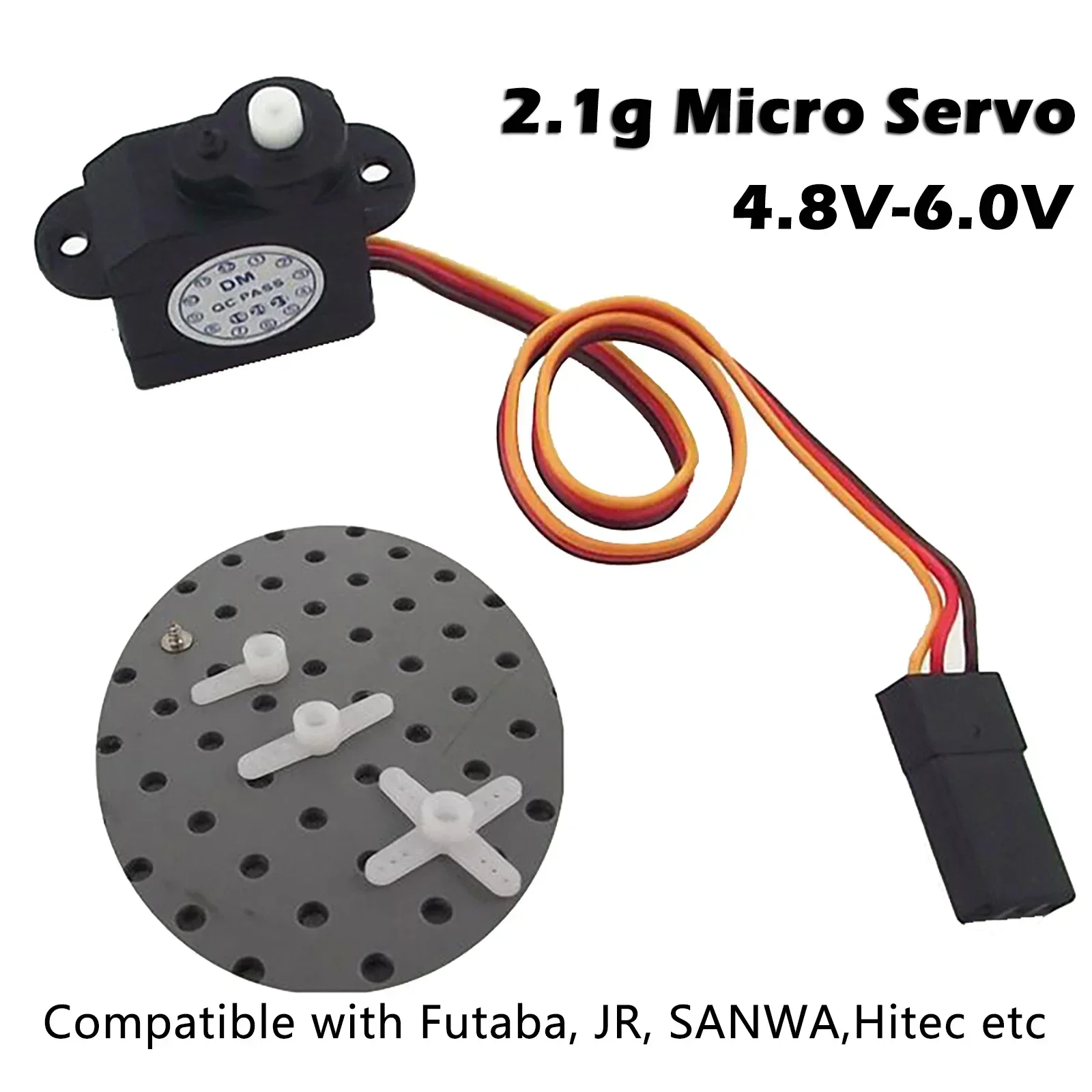 1/2/4 PCS DM-S0020 2.1g RC Micro Servo 180 องศา 4.8 V-6 V Sub Mini เซอร์โวมอเตอร์สําหรับเครื่องบิน RC อะไหล่งานอดิเรก JR Connector 4.8 V-6 V