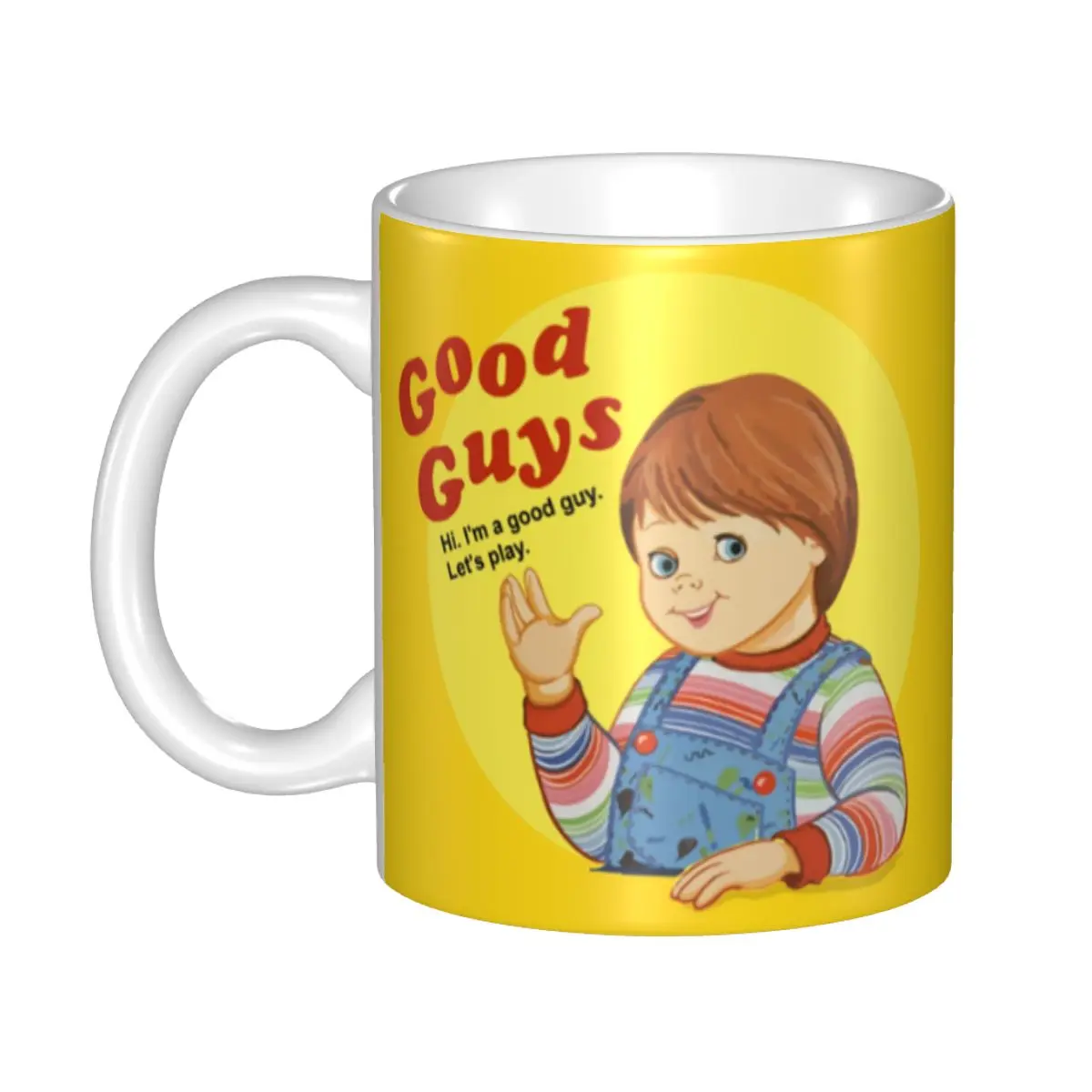 Customized Good Guys Mug DIY Child's Play Chucky Ceramic Milk Tea Coffee Cups Men Women Outdoor Work Camping Cup