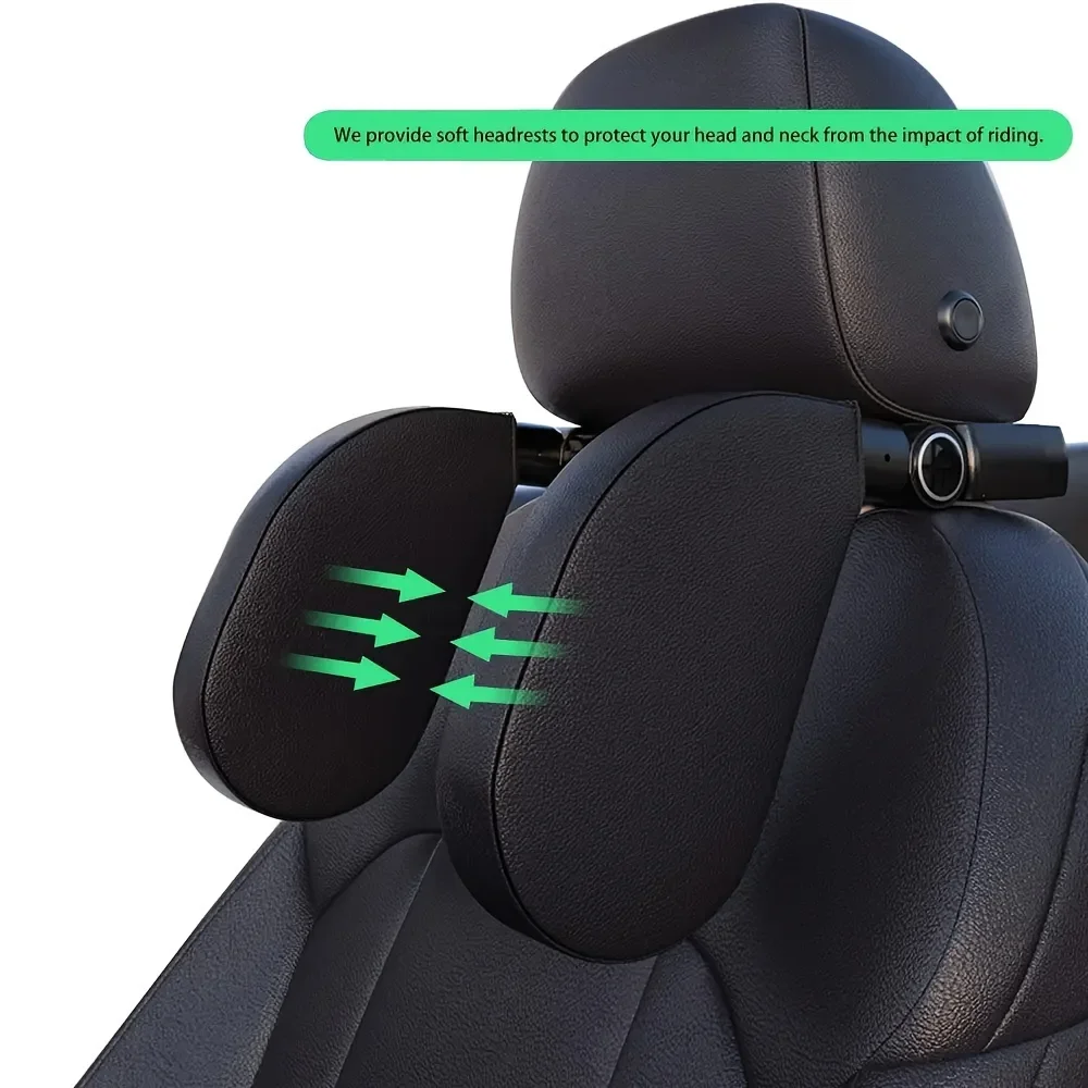 

Adjustable Car Headrest Pillow - Detachable Head Neck Support Travel Sleeping Cushion
