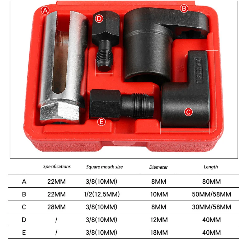 Oxygen Sensor Sleeve Removal Tools Socket Wrench Set Japanese Sensor Wrench Disassembly Tool Automotive Parts Accessories