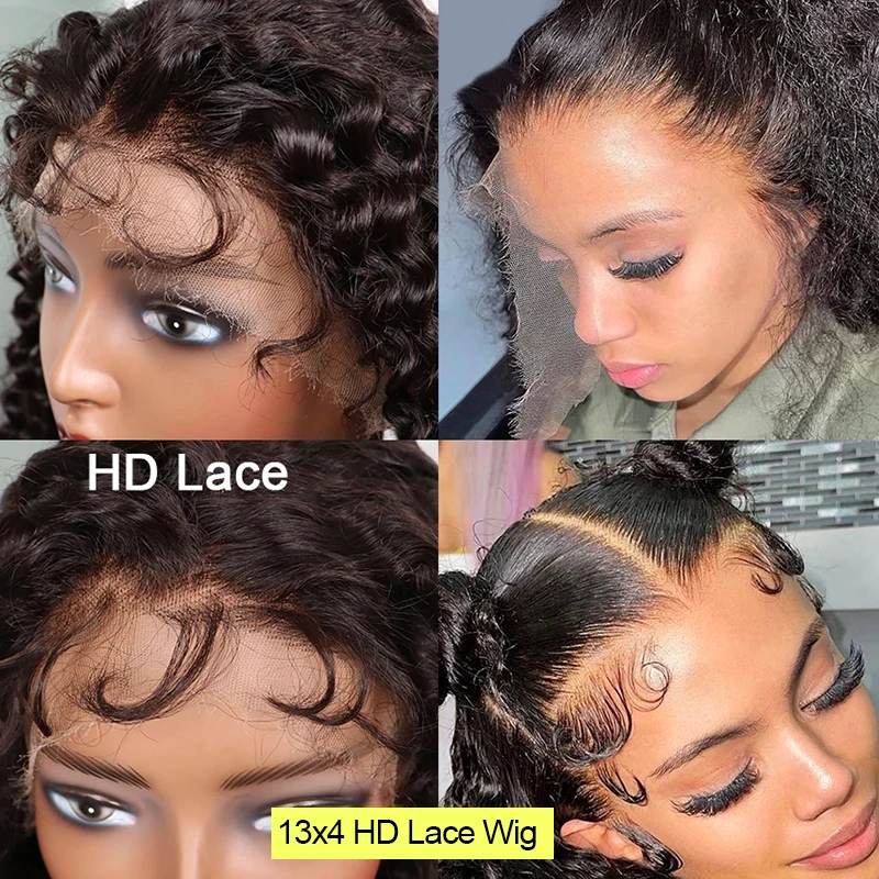 13x4 Deep Wave Frontal Wig 13x6 Hd Lace Front Curly Water Wave Glueless Wigs 250 Density 360 Full Lace Wig Human Hair Preplucked