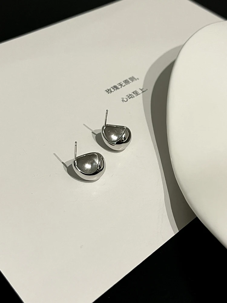 korean-style-925-silver-ball-earrings-women's-elegant-design-pure-silver-hoops-out-fashion-jewelry-accessories