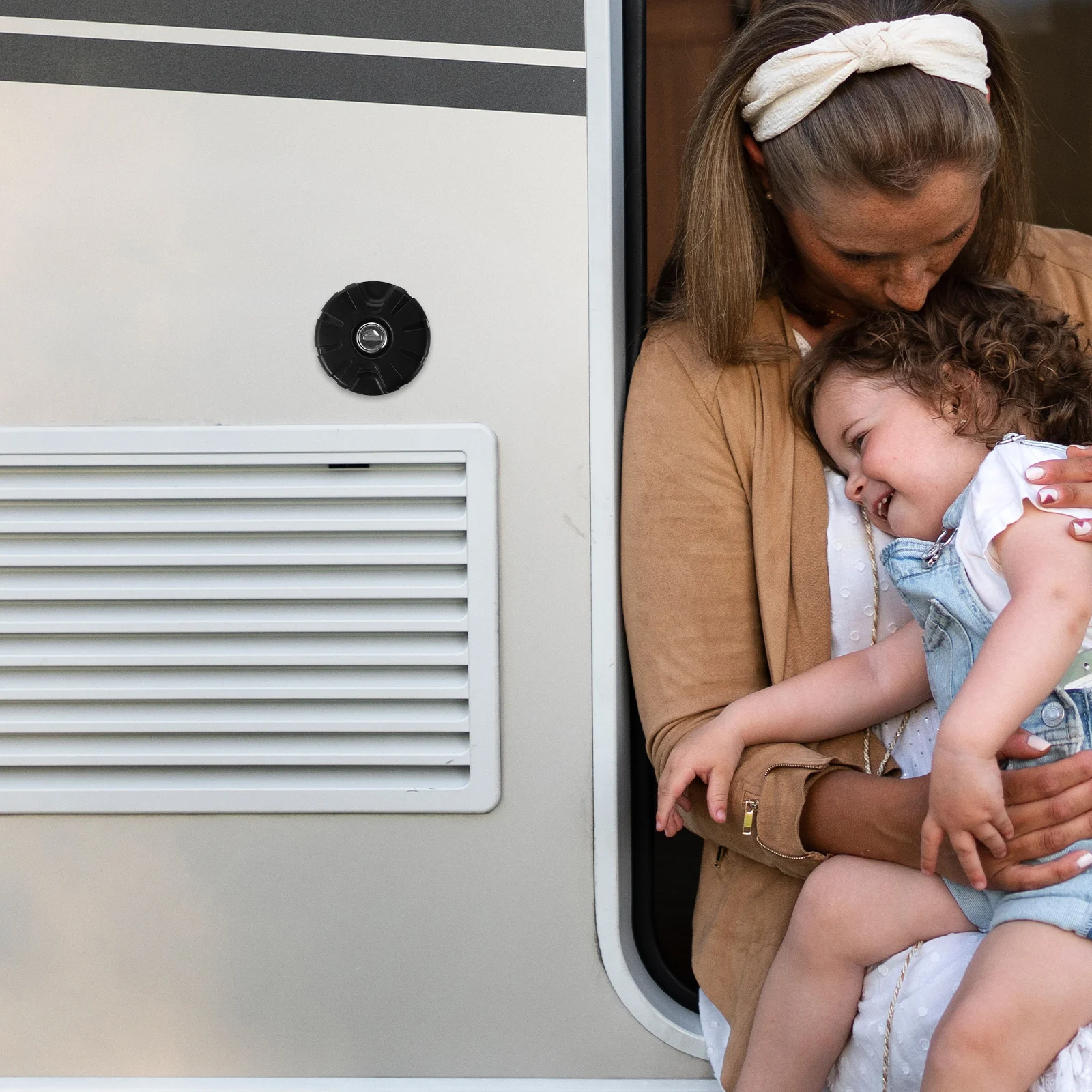 ฝาปิดช่องเติมน้ำ RV ขนาด 2.6 นิ้ว แบบล็อคได้ สำหรับรถบ้าน รถพ่วงแคมป์ปิ้ง ป้องกันการรั่วซึม ฝาเติมน้ำสะอาด ทำจากพลาสติกทนทาน