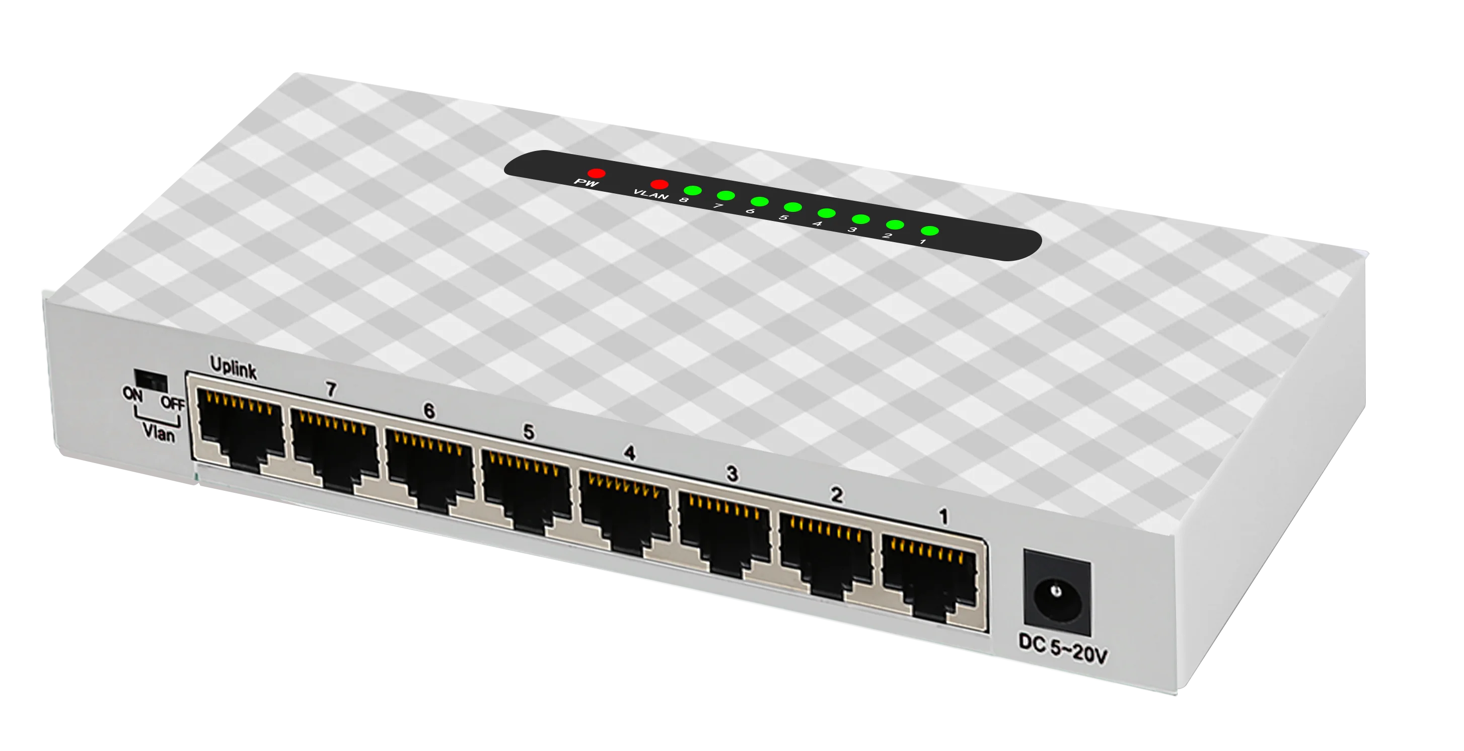 

10 шт. Diewu, 8 портов, 10/100 Мбит/с, сетевой коммутатор, Ethernet-коммутатор, поддержка сети Soho, вход DC5 ~ 20 В