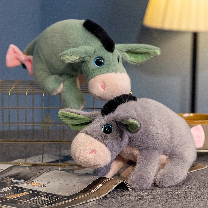 30 ซม.การ์ตูนจําลองอะนิเมะที่สมจริง Donkey และ MULE ตุ๊กตาสัตว์ตุ๊กตาของเล่นเด็กของขวัญวันเกิด Kawaii ตุ๊กตาทําด้วยมือ