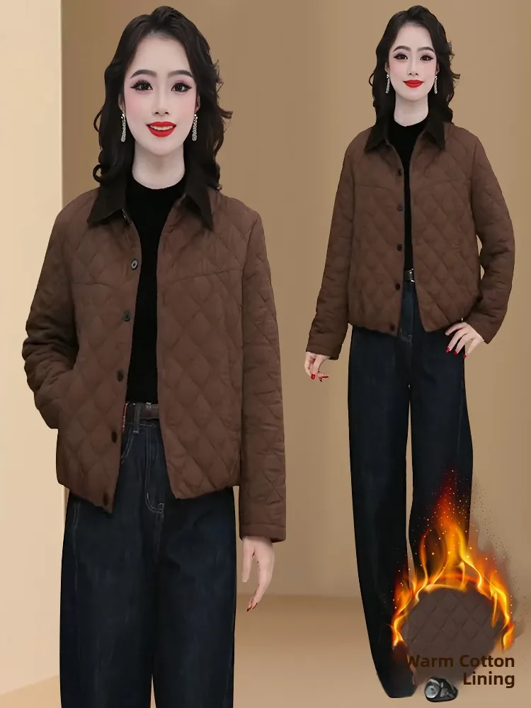 

Модная утепленная короткая хлопковая куртка для женщин: повседневная, теплая, стильная, приталенная, осенне-зимняя, новинка, корейский стиль Yood Lovees