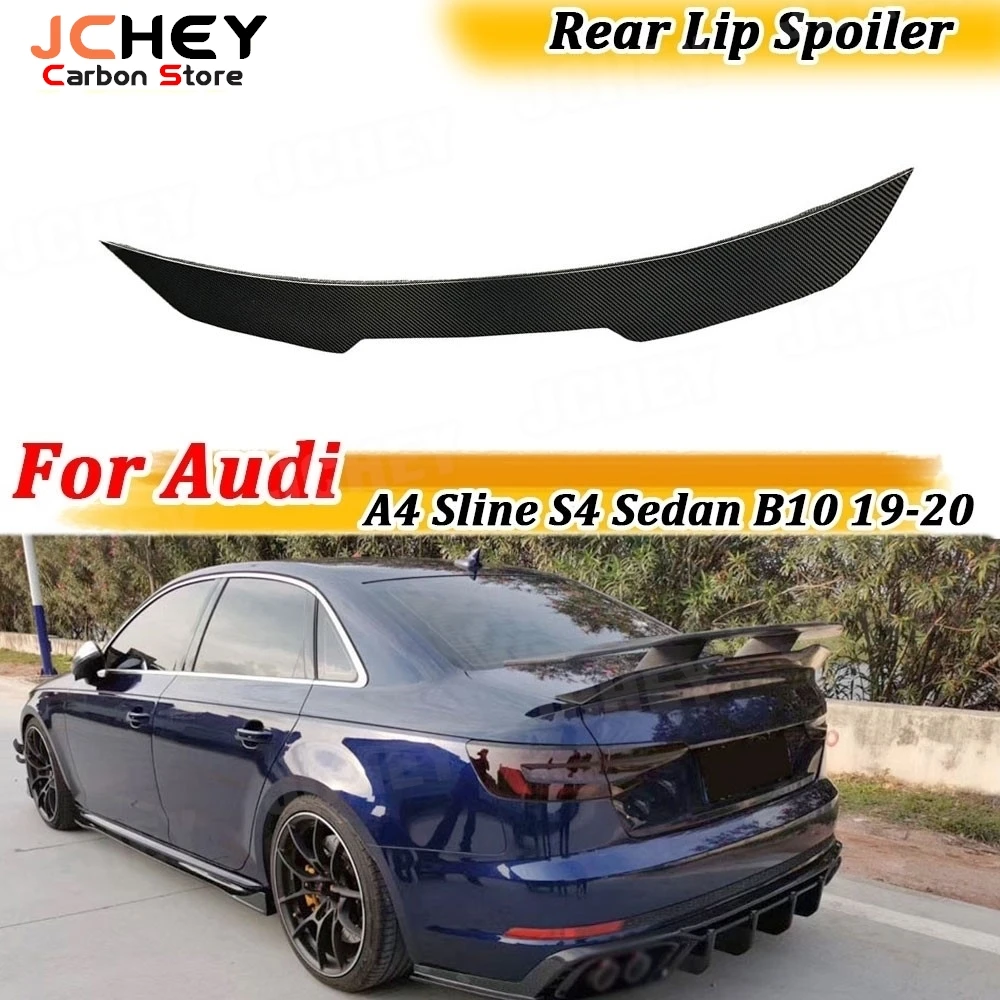 

Dry Carbon Fiber Rear Trunk Lip Spoiler For Audi A4 Sline Sport S4 Sedan B10 2019 2020 FRP Rear Boot Spoiler BodyKit Accessories