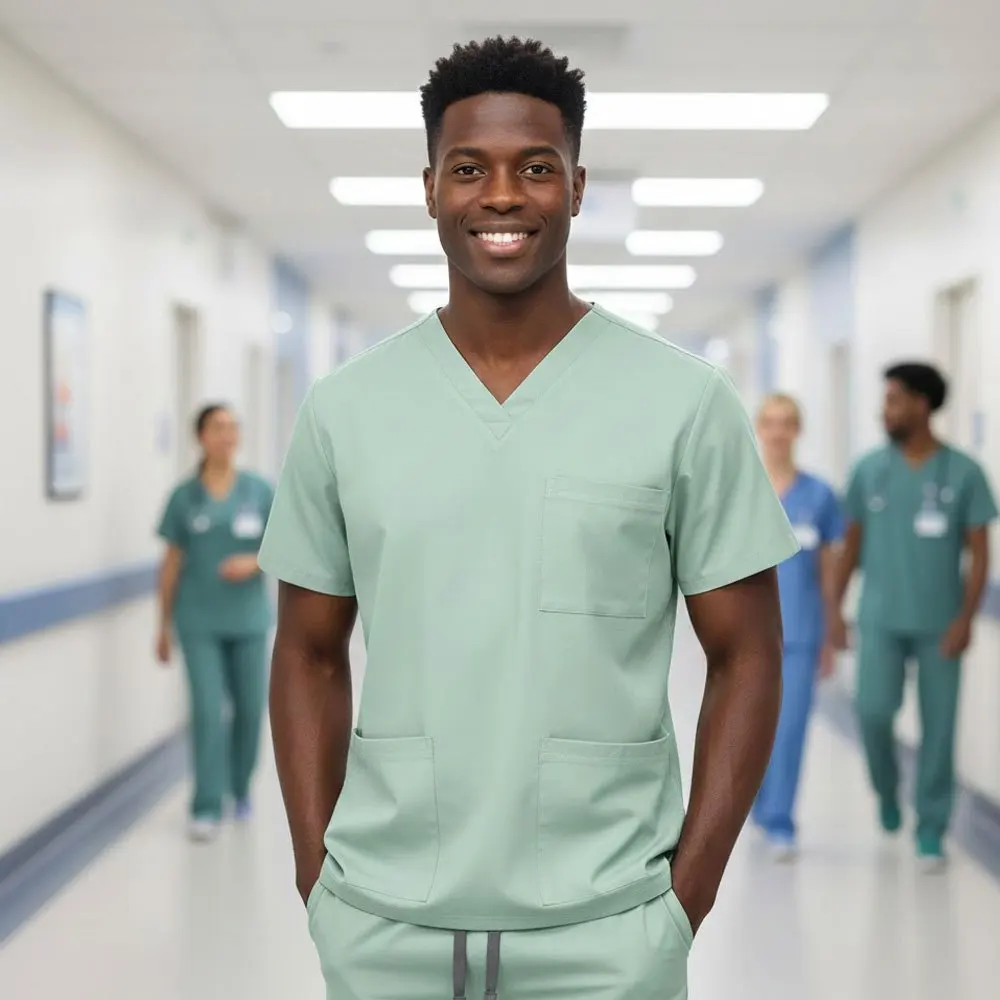 Unisex laboratoriumjassen (dames lange mouw / heren korte mouw) voor ziekenhuis- en studentenwerknemers/studenten