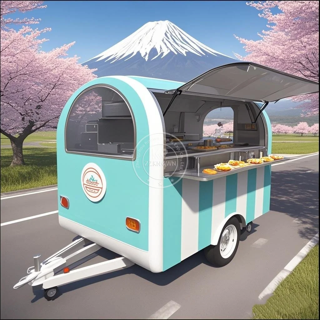 

Fast Food Trailer Street Coffee Shop Kiosk Ice Cream Cart Fully Equipped Concession Food Truck Mobile Kitchen Hot Dog Cart