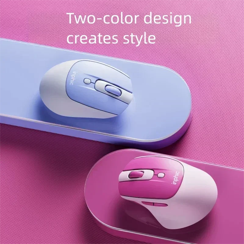 ماوس لاسلكي Inphic M2 قابل لإعادة الشحن 2.4G، أزرار نقرة منخفضة الضوضاء، ماوس كمبيوتر مريح #2