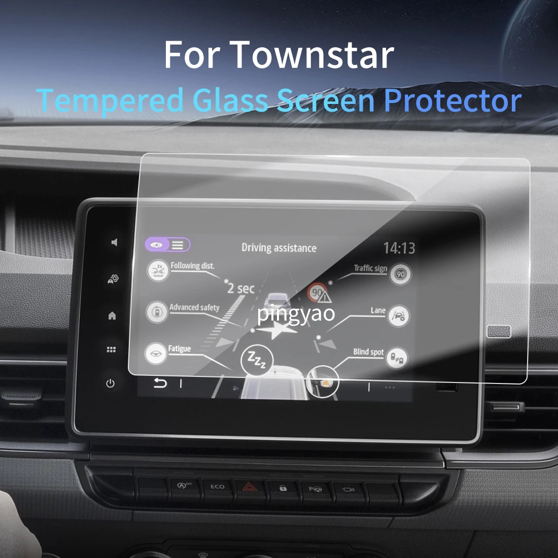 

Car Sticker Screen Protector Navigation Display Tempered Glass Protective Film Car Accessories Vehicle For24 NISSAN Townstar