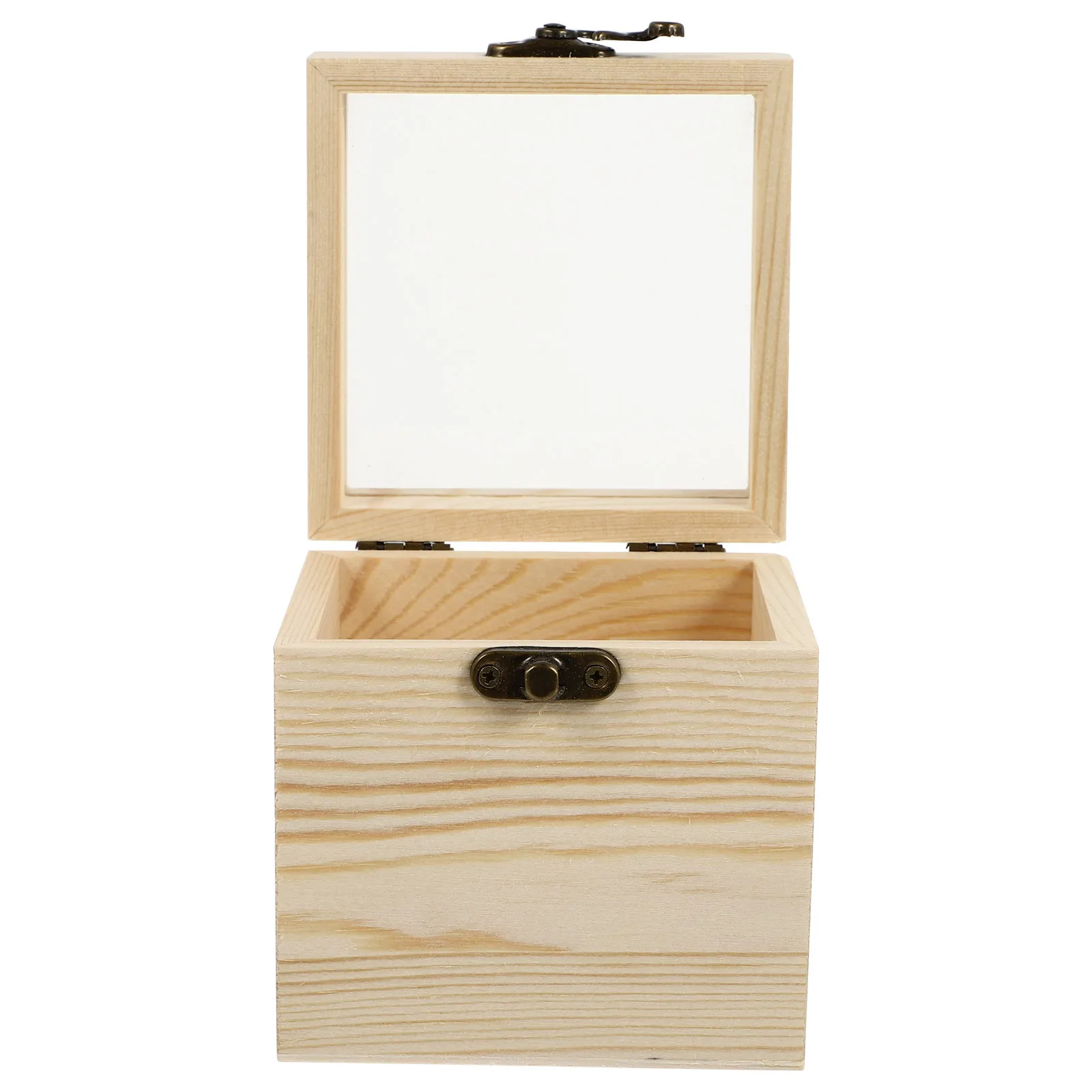 1Pcs Wooden Eternal Flower Box Durable Glass Lid Simple Design Gift Display Storage Preserved Flower Packaging Gift Wood Box