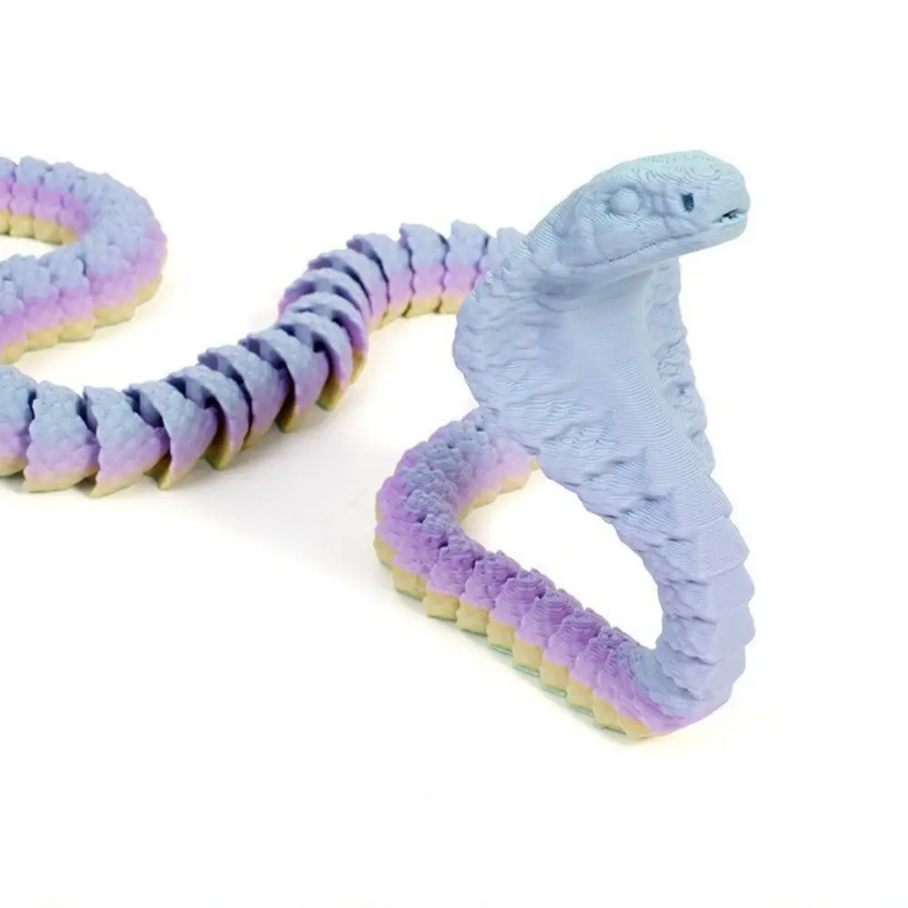 Flexible 3D Printed Snake Realistic Viper Simulated Snake Ornament Creativity Multicolor Animal Simulation Model Halloween