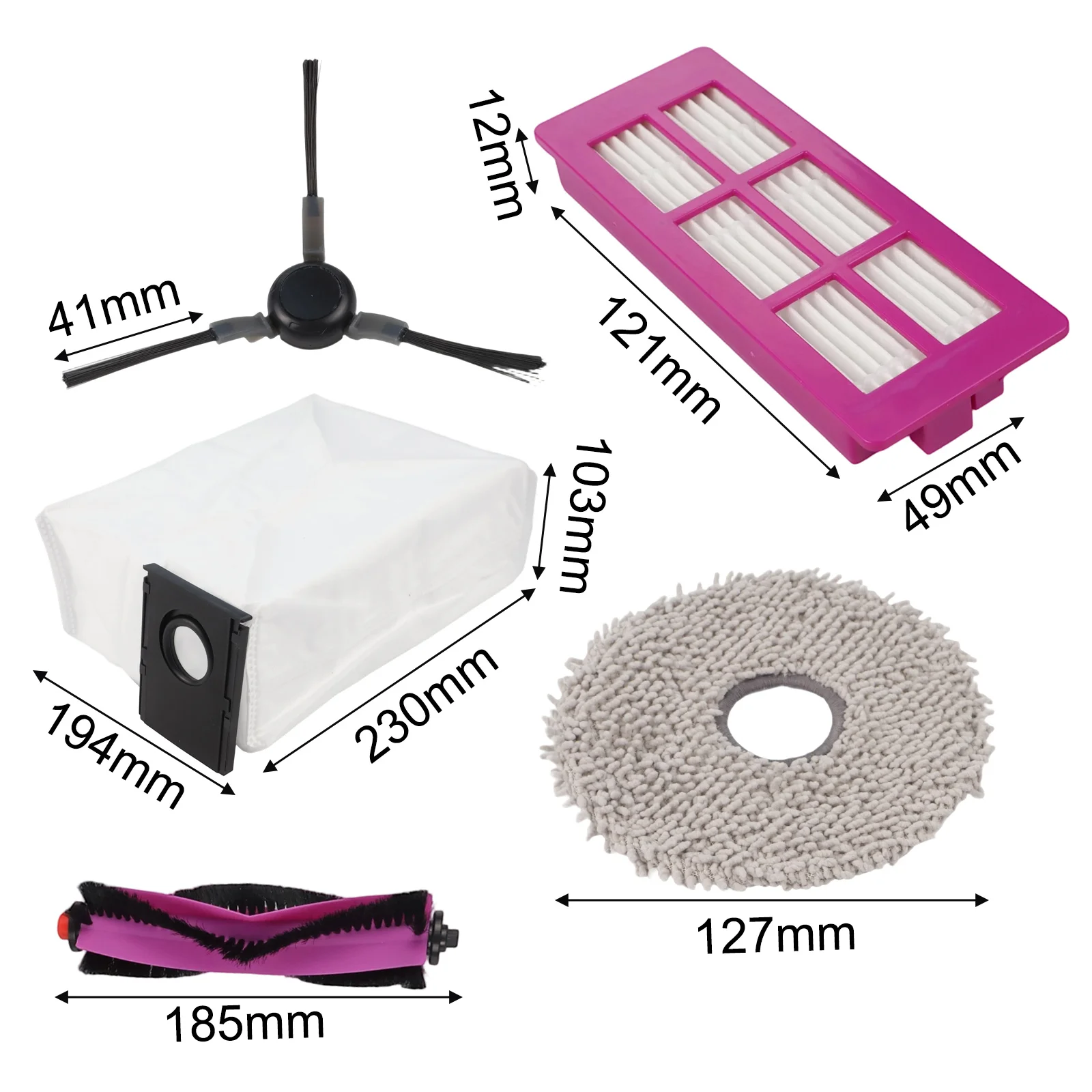 for-eureka-v15-pro-for-eureka-j15-for-ultra-j15-vacuum-cleaner-1-main-brush-4-side-brush-2-filter-4-mop-cloth-3-dust-bag-kit