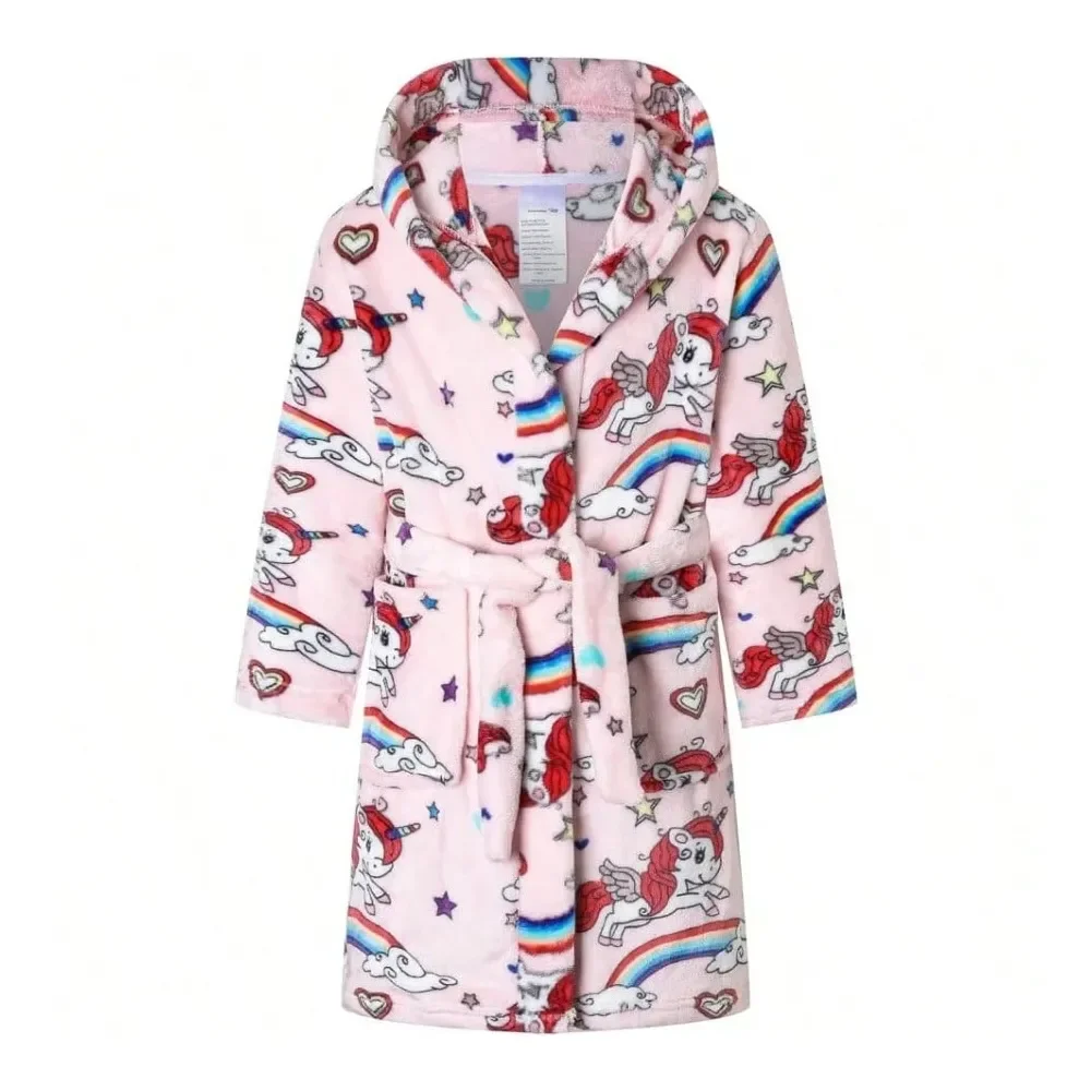 

Bathrobe Hooded Plush Fleece Robe For Girls Boys