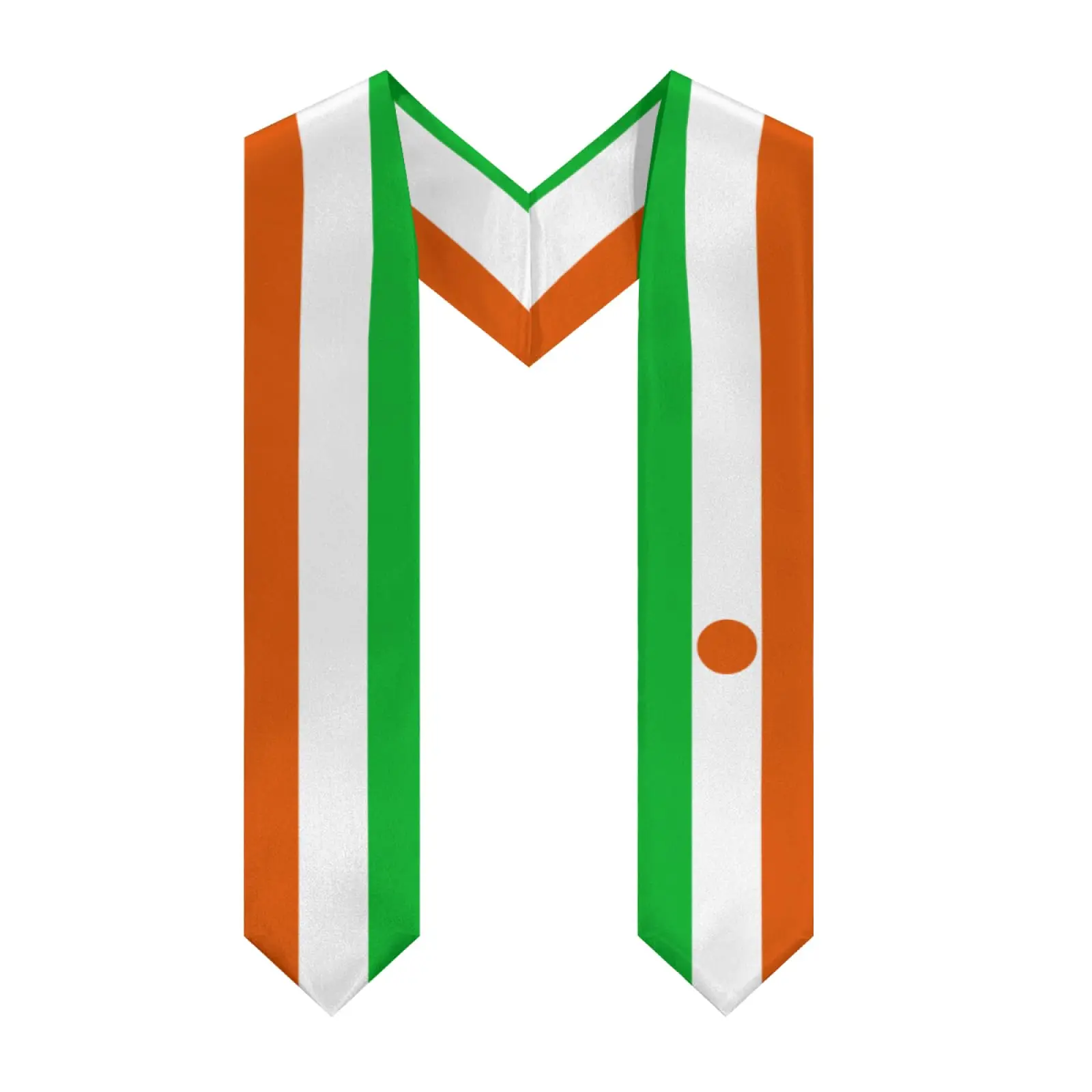 

2025 Niger Flag V-neck Graduation Stole Shawl Sash Honor For Study Aboard International Students
