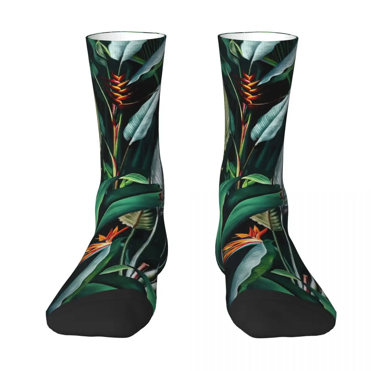 Tropical Floral Stockings Female Midnight Garden Socks Breathable Retro Socks Autumn Running Anti Skid Design Socks Gift