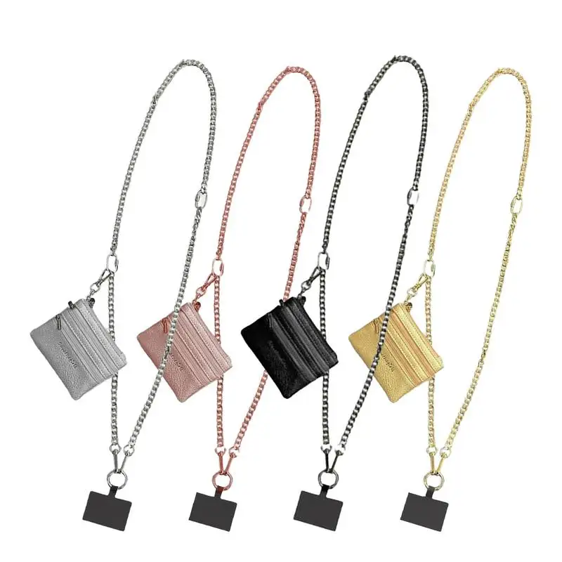 Clip Phone Strap & Zipper Pouch Chain Bag Phone String Mobile Phone Lanyard Chain Bag Adjustable Mobile Phone Lanyard Chain Bag