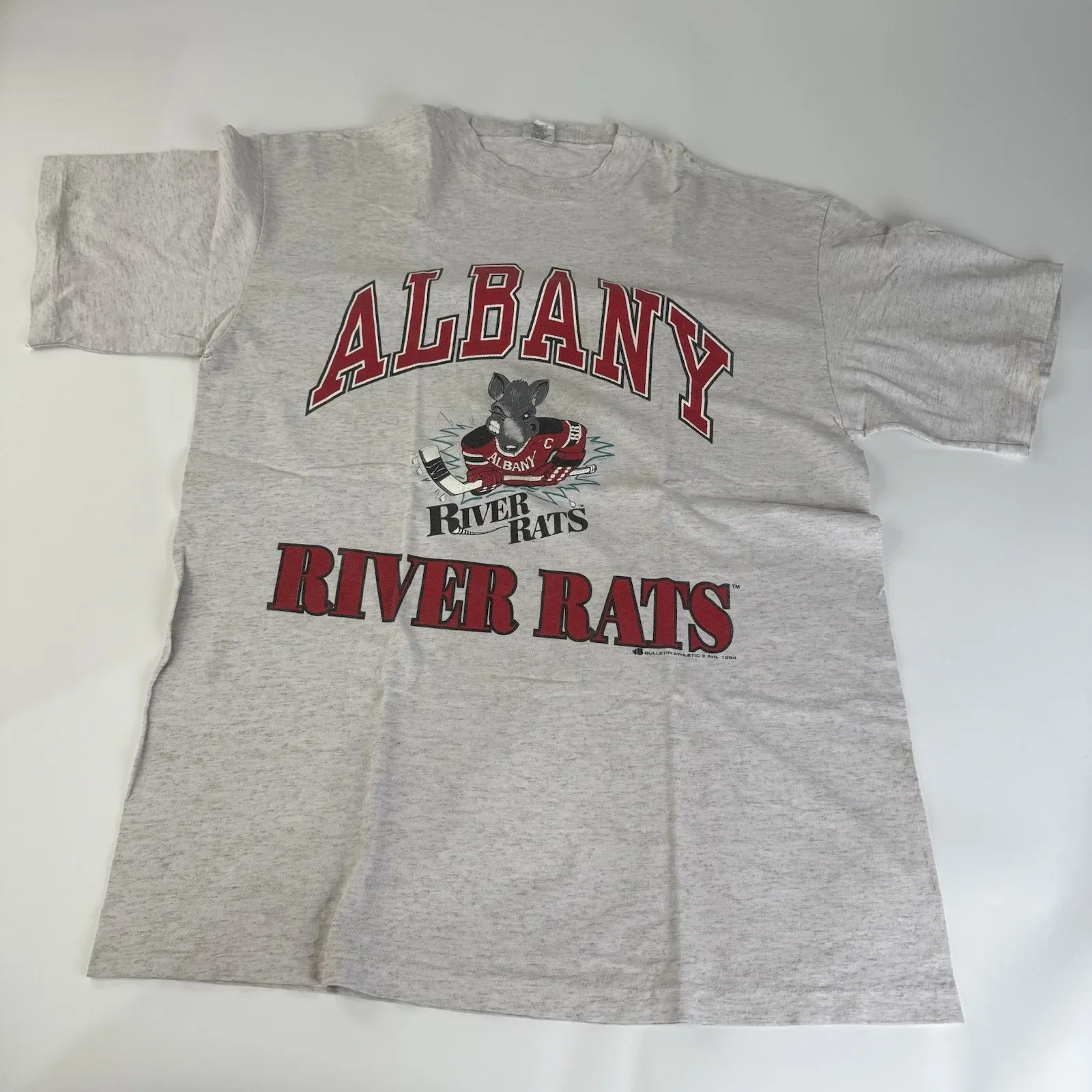 Camiseta vintage de los Albany River Rats Hockey de los años 90, talla L, camiseta de hockey vintage de los años 90