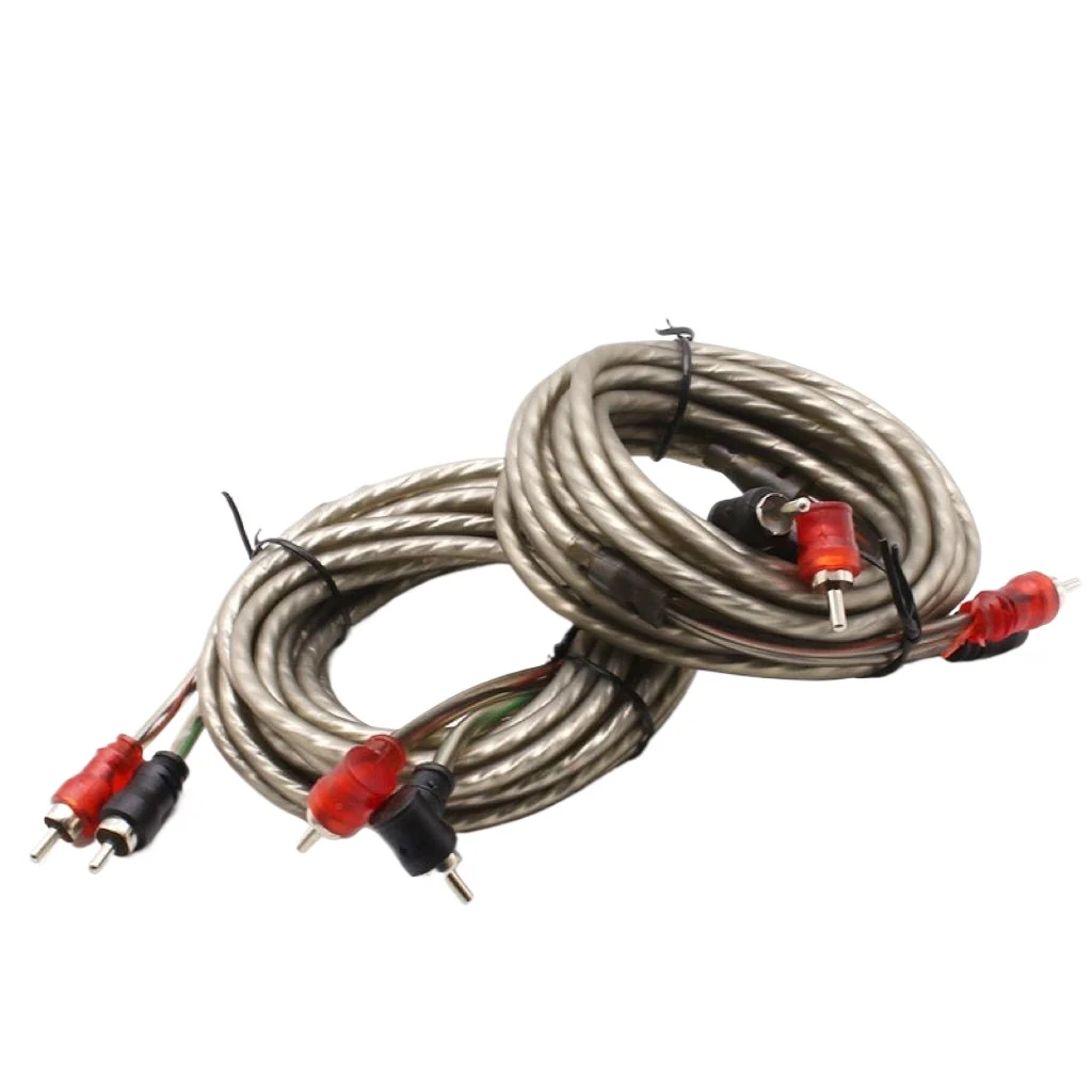 Car audio power amplifier modified car audio cable subwoofer power supply signal cable two-to-two RCA speaker universal
