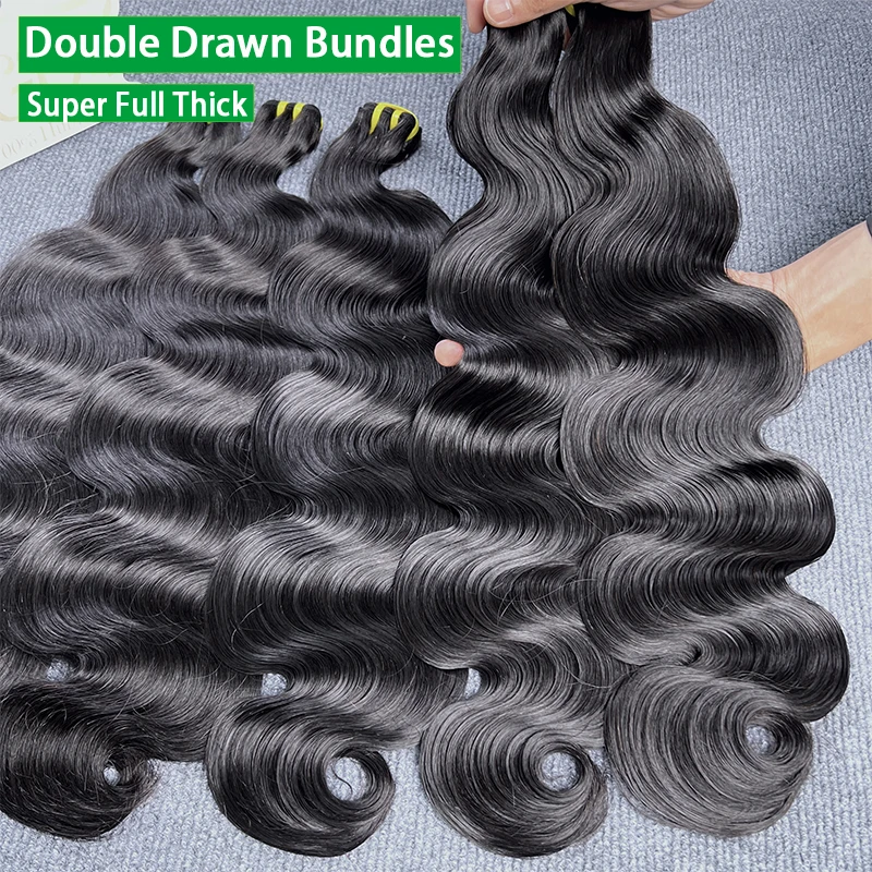 15A 더블 드로운 100% 버진 생바디 웨이브 인모 헤어 번들 특가 베트남산 딥 컬리 최고급 헤어 번들 익스텐션