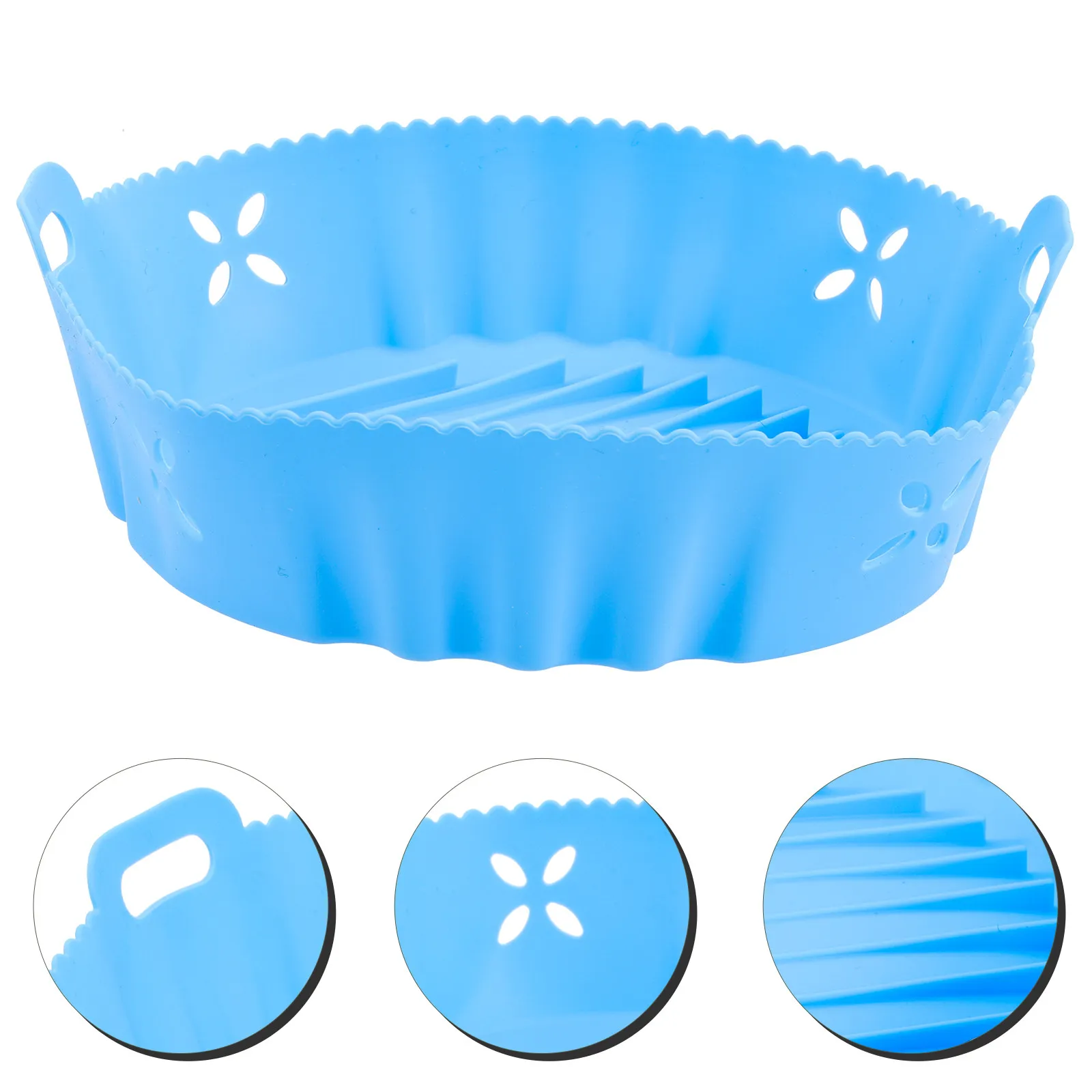 Forro de Silicone Reutilizável Antiaderente Lavável para Fritadeira Elétrica, Compatível com Cesto de Fritadeira, Forno, Micro-ondas, Fogão e Churrasq