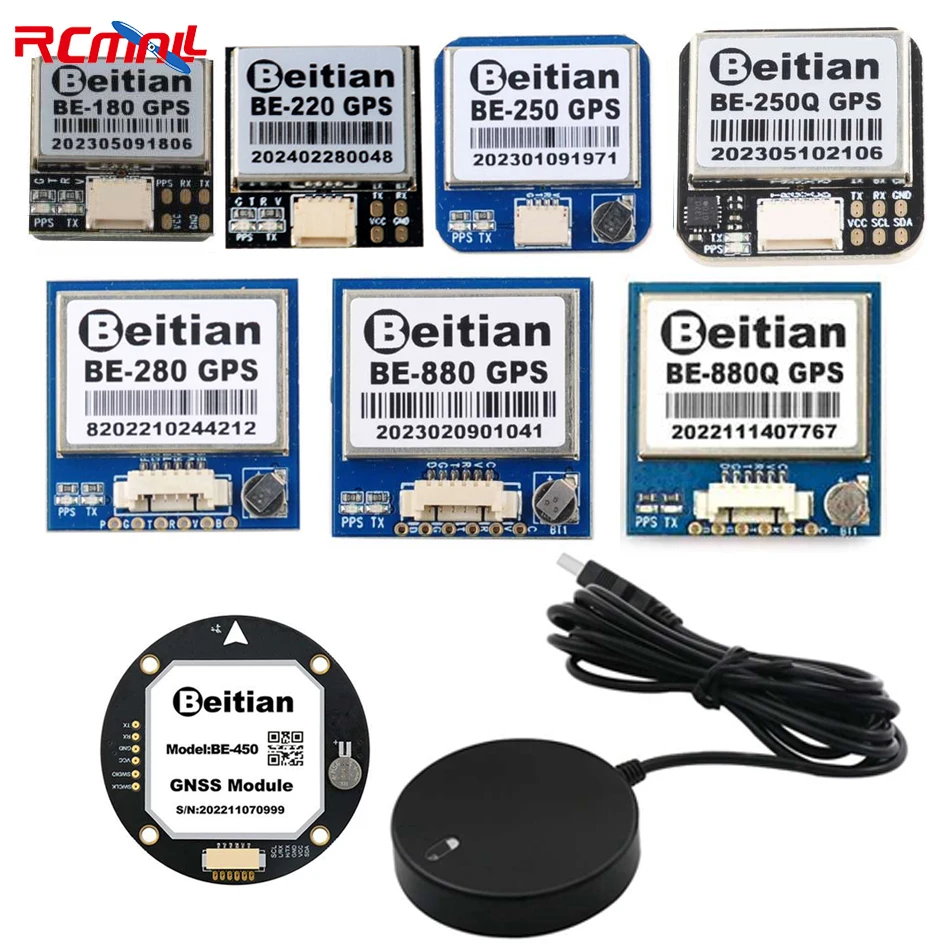 Beitian GPS Module BE-180 BE-220 BE-250 BE-280 BE-450 with Antenna M10 GNSS Ultra-low Power GNSS Receiver for Vehicle Drones