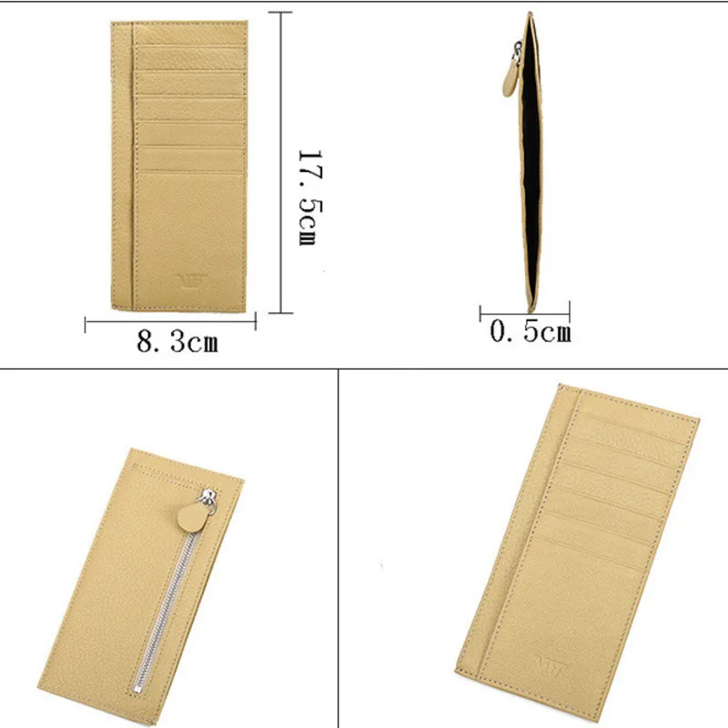 New Top Layer Cowhide Korean Version Fashionable Long Style Bag Sleeve Large Capacity Multiple Card Positions Zipper Male Wallet