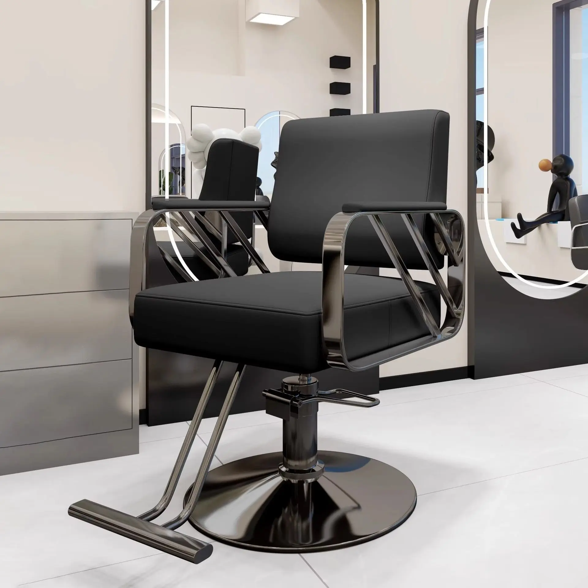 Special chair for barber shop, special hair cutting stool for hair salon, lift seat in hair perming and dyeing area