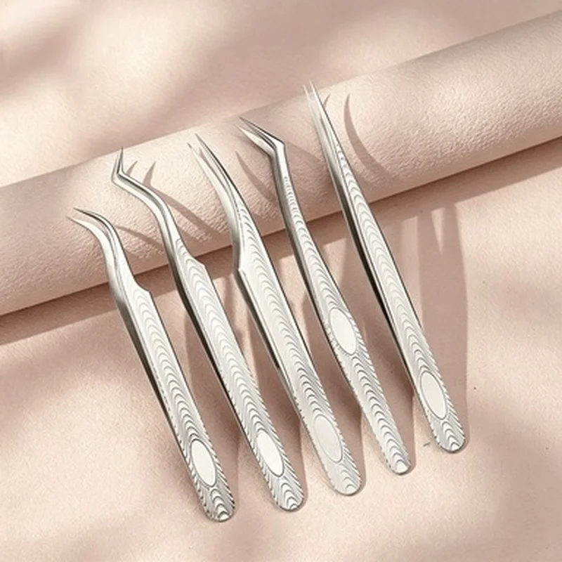 Water Wave Eyelash Tweezers, Golden Feather Volume Tweezers for Lash Extension Blooming