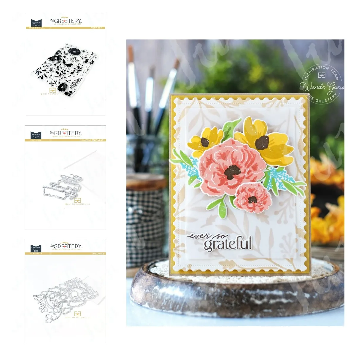 

Wildwood Flowers Clear Stamps and Metal Cutting Dies Sets for DIY Craft Making Greeting Card Scrapbooking Decoration Template