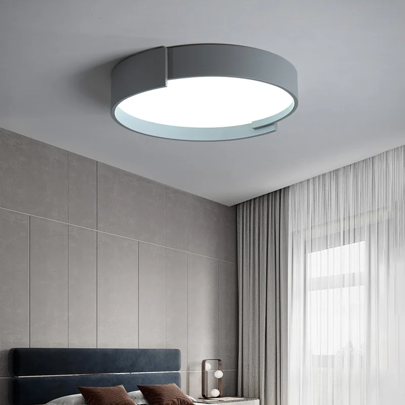

Grey Minimalist Ceiling Lights LED Lighting Circle Household Lamps Living Room Bedroom Lustres Luminaria Decoration Lamparas